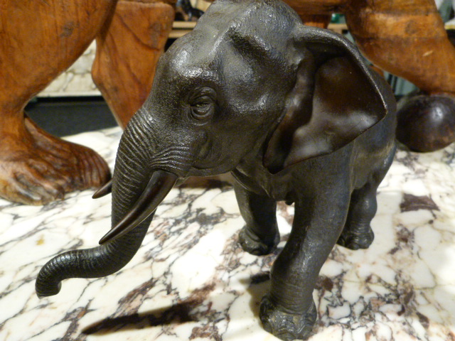 jb antique bronze brons elephant olifant