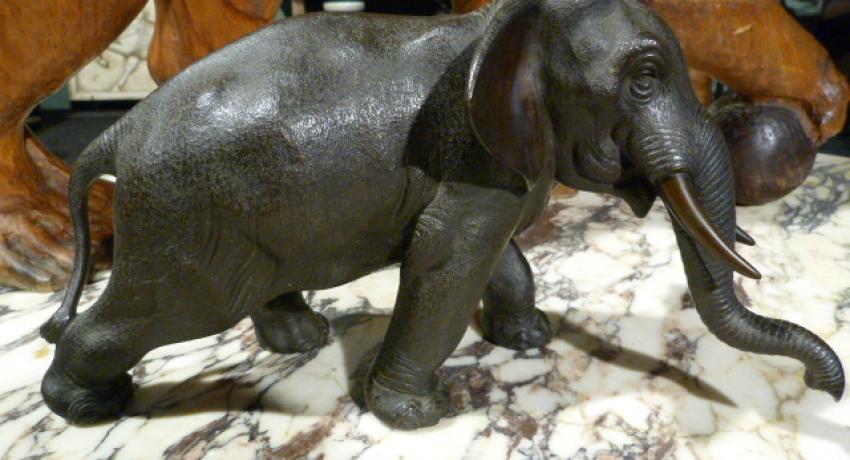 jb antique meiji bronze elephant olifant