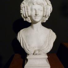 jb atique white marble bust of a lady